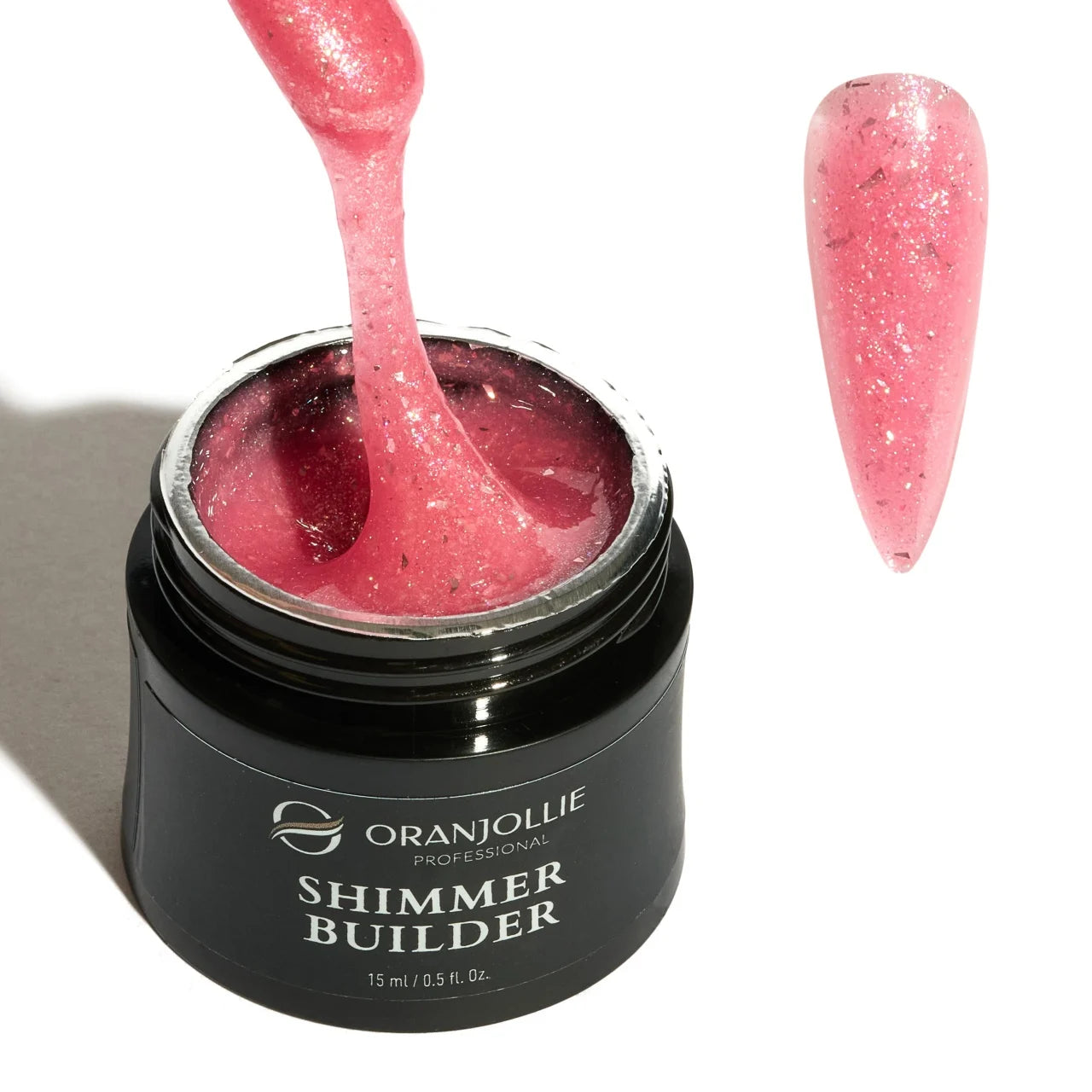 Shimmer Builder Gel, 15 ml, Glittery Champagne, OR72 Imagine principală a produsului