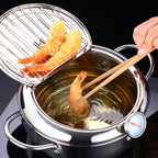 SimpluAcasa™ Friteuza in japonez din oțel inoxidabil cu termometru pe capac — Mai Mult Confort în Bucătărie