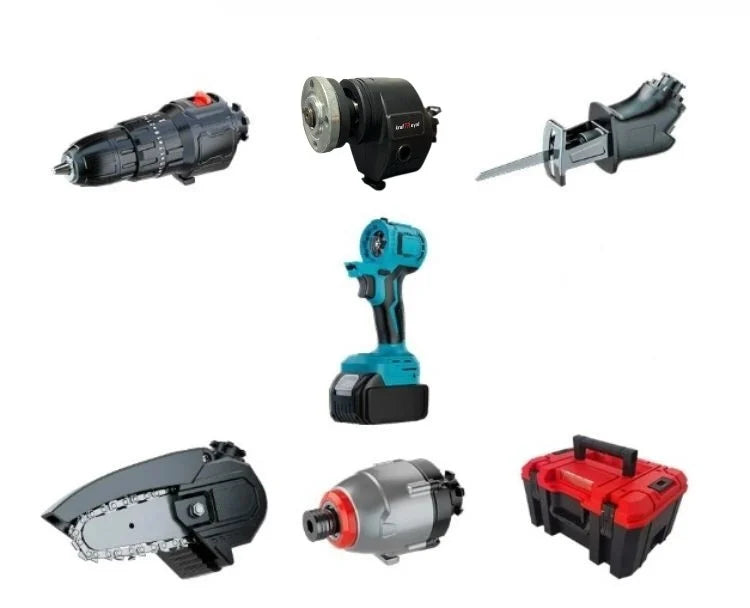 Trusa scule 5 in 1 cu 1 acumulator 21V, bormasina, cheie impact, minidrujba, fierastrau sabie Imagine principală a produsului