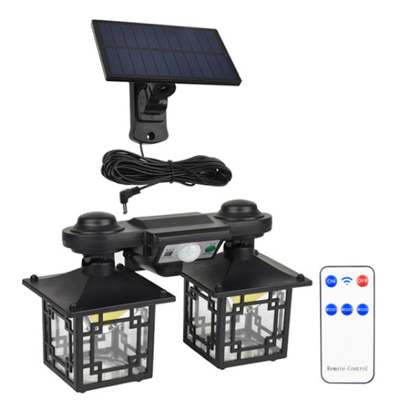 Lampa solara dubla pentru perete cu senzor de miscare si telecomanda 192 LED, JD-2219A Imagine principală a produsului
