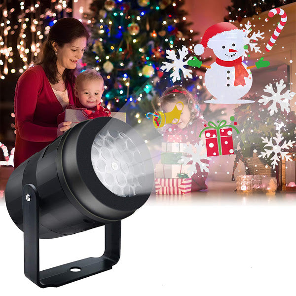 Proiector 16 figurine rotative cu tematica de Craciun, RGB 4W, pentru interior Imagine principală a produsului